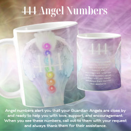 444 Angel Numbers Chakra Angels Wings Kaffeetasse