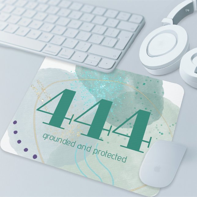 444 Engel-Zahl göttliche Schutzbejahung Mousepad (444 Angel Number Divine Protection Affirmation Office Mouse Pad)