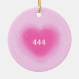 444 Moderne rosa Herzästhesie Engel Number Keramik Ornament