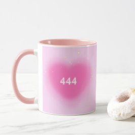 444 Moderne rosa Herzästhesie Engel Number Tasse