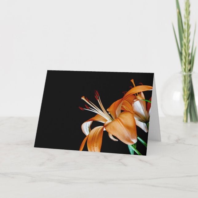 4464-Nahe Orange-Lilien Dankeskarte (Vorderseite)