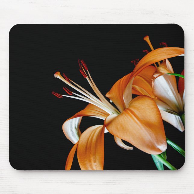 4464-Nahe Orange-Lilien Mousepad (Vorne)