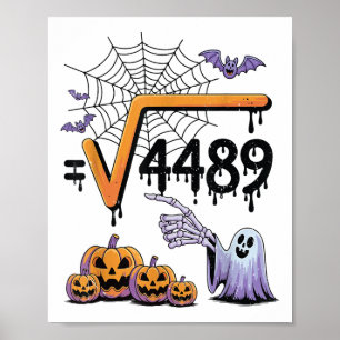 4489 Quadratwurzel 67 Mathematik-Lehrer Halloween- Poster