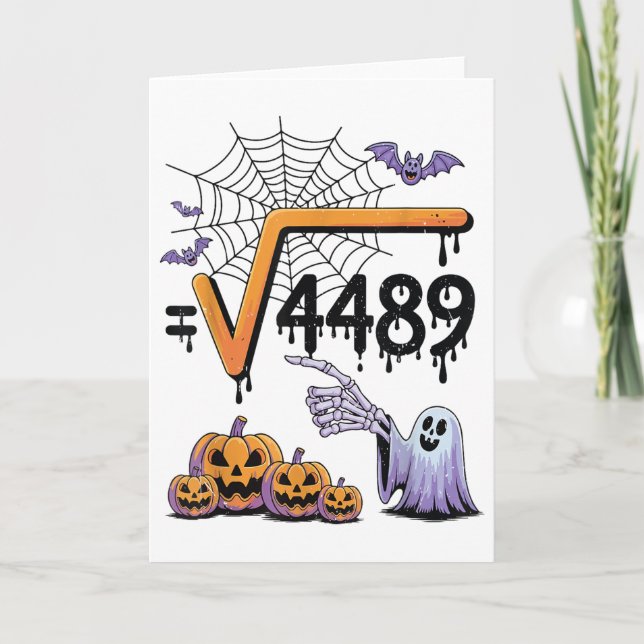 4489 Quadratwurzel 67 Mathematiklehrer Halloween-K Karte (Vorderseite)