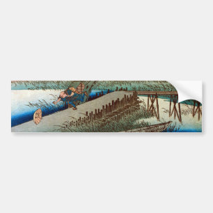 44. 四日市宿, 広重 Yokkaichi-juku, Hiroshige, Ukiyo-e Autoaufkleber