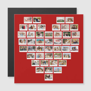 44 Foto-Collage Rotes Herz Magnetkarte