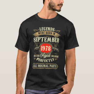 44. Geburtstag 44 Jahre Geboren im September T-Shirt