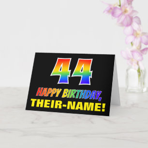 44. Geburtstag: Bold, Fun, Simple, Rainbow 44 Karte