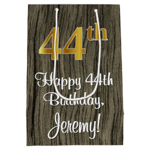 44. Geburtstag: Elegante Imitate Gold Look #, Imit Mittlere Geschenktüte