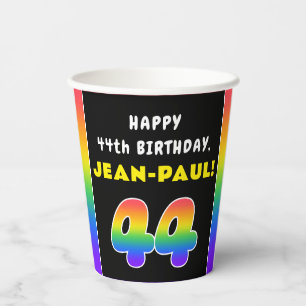 44. Geburtstag: Farbiger Regenbogen # 44, Individu Pappbecher