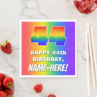 44. Geburtstag: Farbiges, lustiges Regenbogenmuste