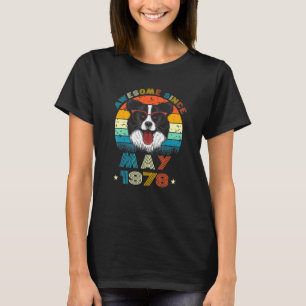 44. Geburtstag Liebe Border Collie Dog 44 Jahre se T-Shirt