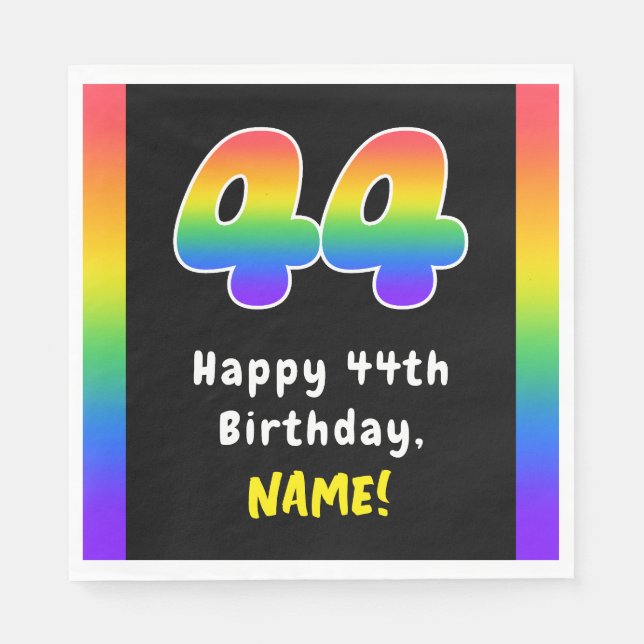 44. Geburtstag: Rainbow Spectrum # 44, Individuell Serviette (Vorderseite)