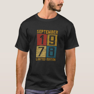 44. Geburtstag September 1978 Geboren 1978 44 Jahr T-Shirt