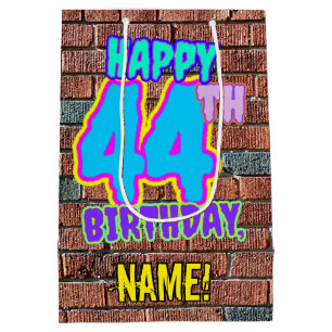 44. Geburtstag: Spaß, Urban Graffiti Inspiriert Lo Mittlere Geschenktüte