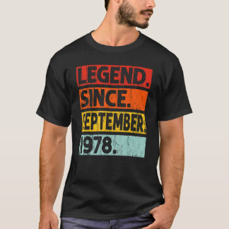 44. Geburtstagsfeier Seit September 1978 44 Jahr T-Shirt