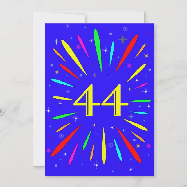 44. Geburtstagsparty Einladung Explosion (Vorderseite)