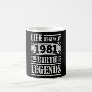 44 Jahre alt 1981 Geburt der Legende 44. Geburtsta Kaffeetasse