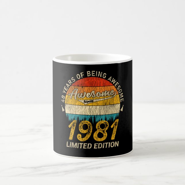 44 Jahre alt 1981 Retro Phantastisch 44. Geburtsta Kaffeetasse (Mittel)