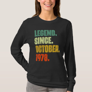 44 Jahre alte Legende seit Oktober 1978 44. Geburt T-Shirt
