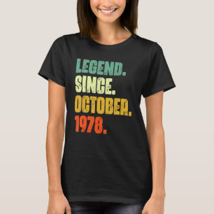 44 Jahre alte Legende seit Oktober 1978 44. Geburt T-Shirt