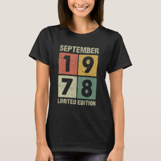 44 Jahre Vintag im September 1978 44. Geburtstag T-Shirt