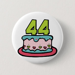 44 Jährig-Geburtstags-Kuchen Button