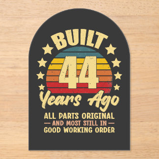 44 Years Ago All Parts Original 44th Birthday  Acryleinladungen
