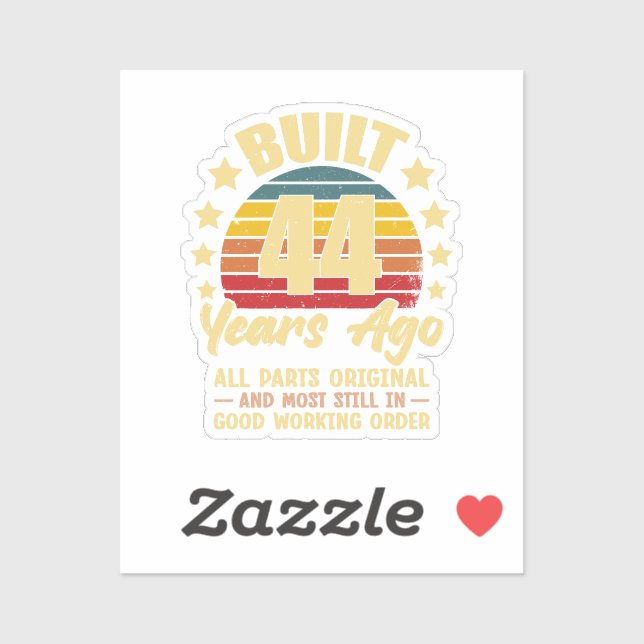 44 Years Ago All Parts Original 44th Birthday  Aufkleber (Blatt)