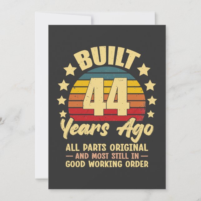44 Years Ago All Parts Original 44th Birthday  Karte (Vorderseite)