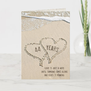44th Anniversary Beach Hearts Card Karte