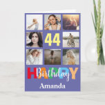 44th Happy Birthday Photo Collage Modern Karte<br><div class="desc">44th Happy Birthday Photo Collage Modern Card with personalized name. For further customization,  please click the "Customize it" button and use our design tool to modify this template.</div>