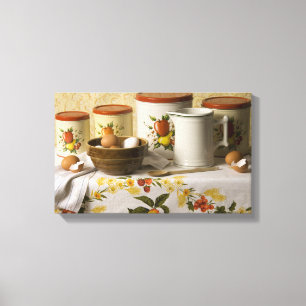 4549 Bowl Pitcher & Cannisters Still Life Leinwanddruck