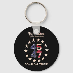 45 47 Donald Trump 2024 American Flag (auf Byck) Schlüsselanhänger