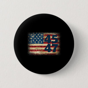 45 47 Donald Trump 2025 Amerikanische Flagge Button