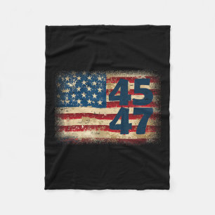 45 47 Donald Trump 2025 Amerikanische Flagge Fleecedecke