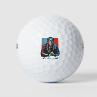 45 47 Donald Trump Anguish 2024 Präsident Retro Golfball