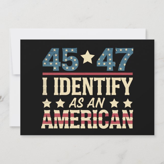 45 47 Ich identifiziere mich als amerikanische Fla Einladung (Vorderseite)