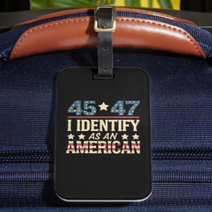 45 47 Ich identifiziere mich als amerikanische Fla Gepäckanhänger