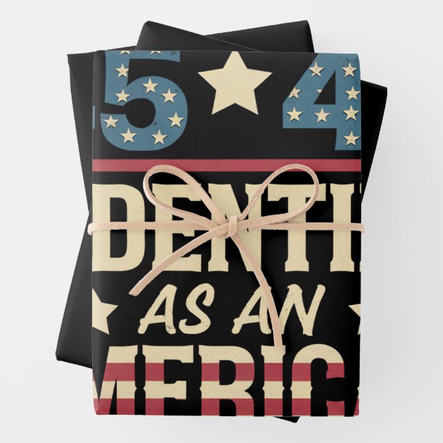 45 47 Ich identifiziere mich als amerikanische Fla Geschenkpapier Set (Beispiel)