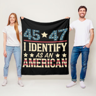 45 47 Ich identifiziere mich als eine US-Flagge Tr Fleecedecke