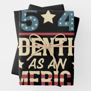 45 47 Ich identifiziere mich als eine US-Flagge Tr Geschenkpapier Set