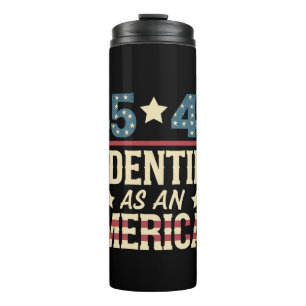 45 47 Ich identifiziere mich als eine US-Flagge Tr Thermosbecher
