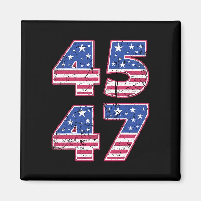 45 47 Patriotischer Präsident Trump zweimal im Leb Magnet (Vorne)