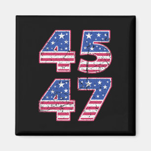 45 47 Patriotischer Präsident Trump Zweimal in ein Magnet