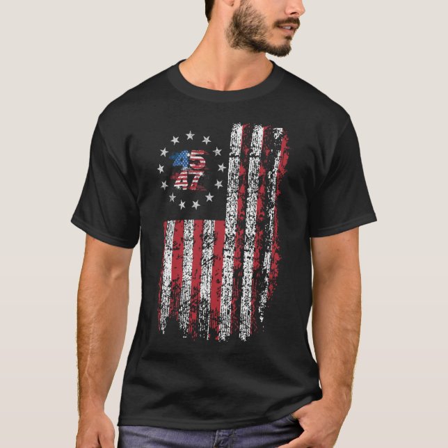 45 47 Präsident 47 Präsident der amerikanischen Fl T-Shirt (Vorderseite)