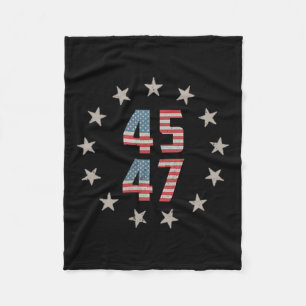 45 47 Präsident Retro Vintage USA-Flagge 2024 Präs Fleecedecke