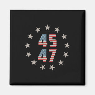45 47 Präsident Retro Vintage USA-Flagge 2024 Präs Magnet