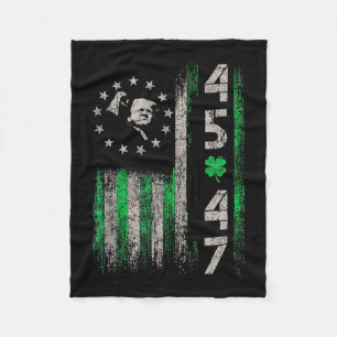 45 47 Trump Amerikanische Flagge Vintage St. Patri Fleecedecke