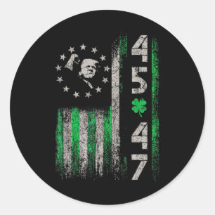 45 47 Trump Amerikanische Flagge Vintage St. Patri Runder Aufkleber